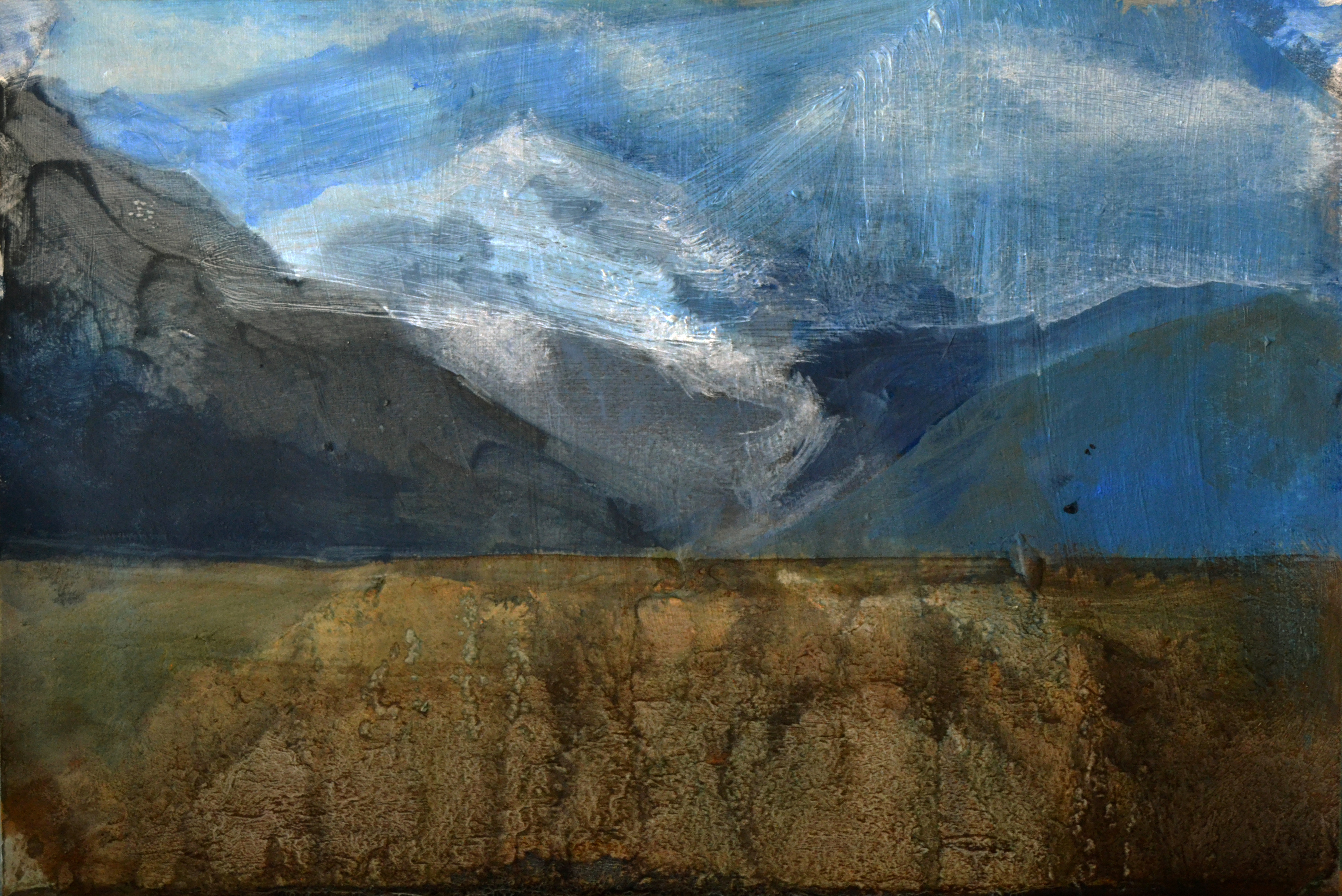 Stained Sky #4, mixed media on paper, 14,5x21 cm, 2015